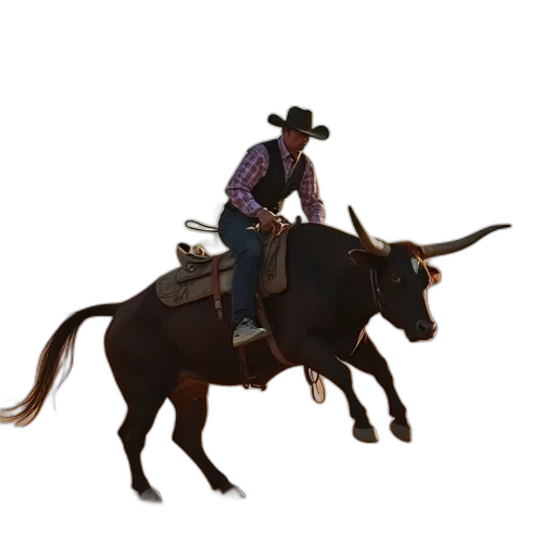 animal, staff, hat, concept art, 3d render, photorealistic, bull, rider transparent PNG cut-out