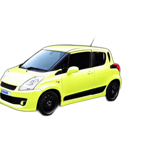 car, 3d render, photorealistic, concept art, cartoon, suzuki, swiftdrift, uncrop transparent PNG cut-out