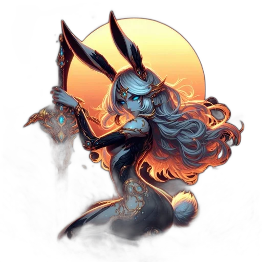 fantasy art, concept art, pixel art, comic book art, blue, dark, mystical, figure transparent PNG cut-out