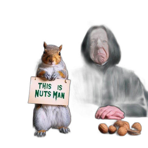 animal, concept art, photorealistic, 3d render, harry, potter-inspired, scene, squirrel transparent PNG cut-out