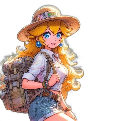 hat, jacket, weapon, staff, anime, watercolor, pixel art, cartoon transparent PNG cut-out