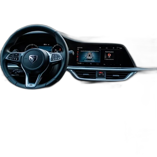 car, robot, 3d render, concept art, driver, dashboard, showing, controls transparent PNG cut-out