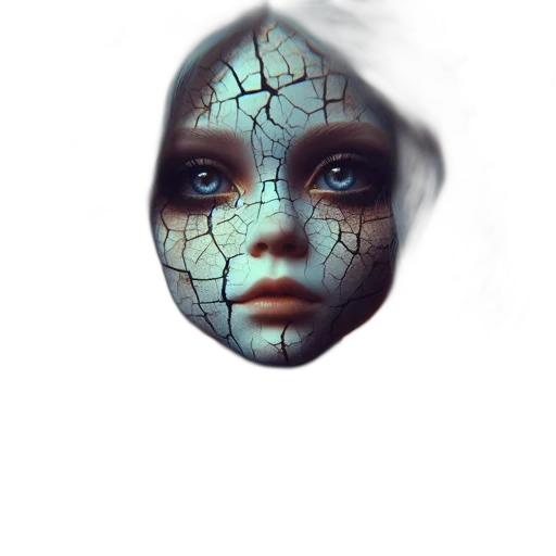 mask, face, robot, creature, fantasy art, photorealistic, concept art, 3d render transparent PNG cut-out