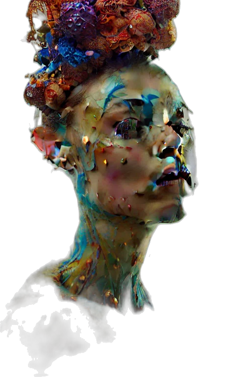 face, mask, crown, robot transparent PNG cut-out