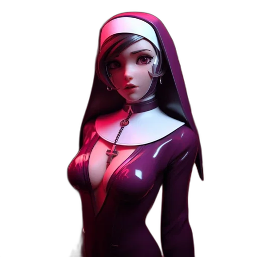 dress, robot, concept art, fantasy art, 3d render, comic book art, dark, red transparent PNG cut-out