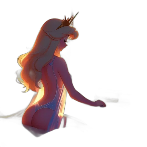 dress, crown, creature, staff, concept art, fantasy art, watercolor, 3d render transparent PNG cut-out