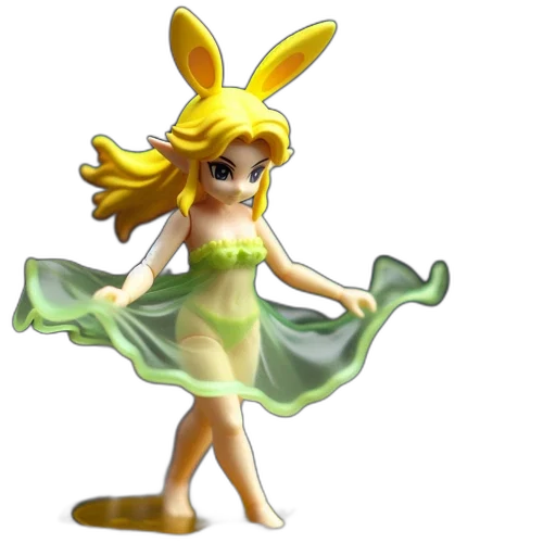 dress, 3d render, concept art, pixel art, fantasy art, golden, female, figurine transparent PNG cut-out