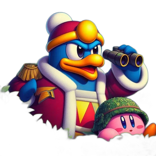 weapon, animal, crown, staff, concept art, 3d render, pixel art, vaporwave transparent PNG cut-out