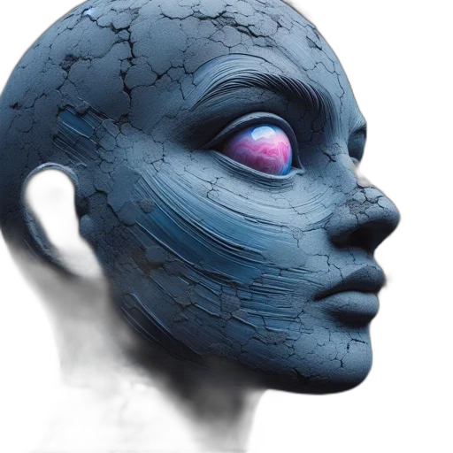 mask, face, creature, robot, concept art, fantasy art, 3d render, photorealistic transparent PNG cut-out