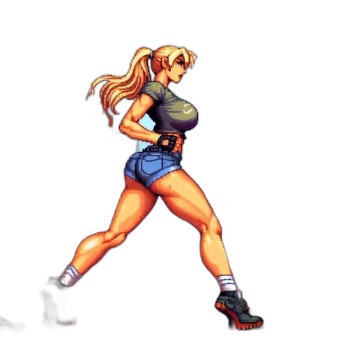 pixel art, concept art, comic book art, 3d render, pixel, art, portrays, woman transparent PNG cut-out