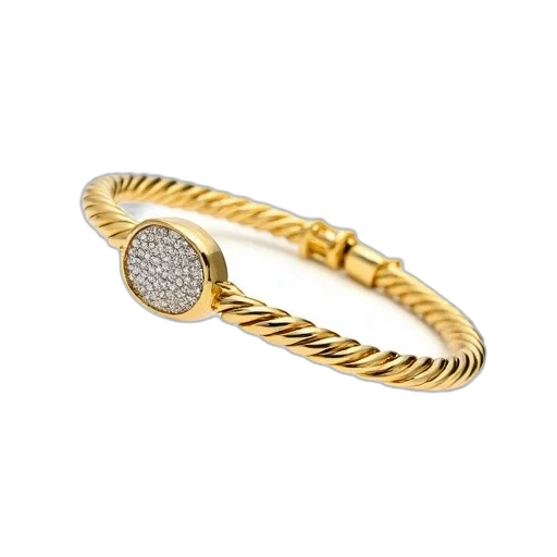 jewelry, crown, golden, gold, bracelet, diamond-studded, clasp, displayed transparent PNG cut-out