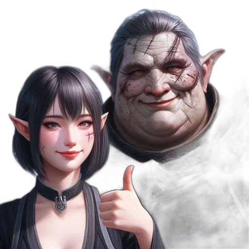 face, staff, concept art, fantasy art, photorealistic, 3d render, young, woman transparent PNG cut-out