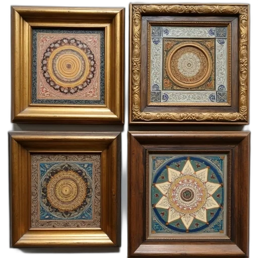 jewelry, furniture, oil painting, earth tones, golden, blue, colorful, collection transparent PNG cut-out
