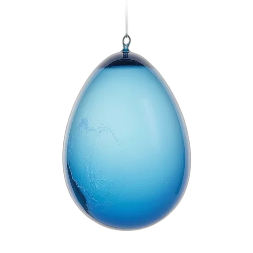 jewelry, 3d render, photorealistic, concept art, blue, glass, egg, textured transparent PNG cut-out