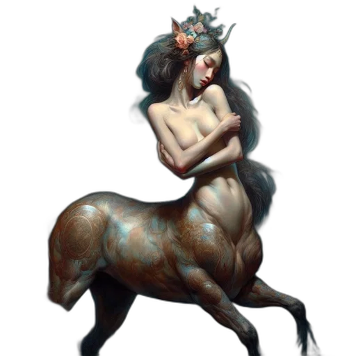 creature, crown, animal, fantasy art, concept art, photorealistic, oil painting, elfin transparent PNG cut-out