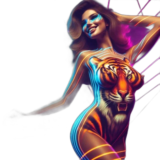 comic book art, concept art, fantasy art, cyberpunk, neon lights, neon, colorful, vivid transparent PNG cut-out