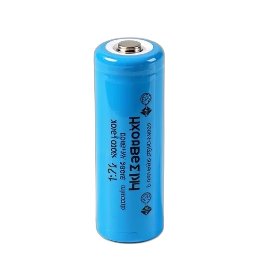 weapon, blue, cylindrical, battery, white, label, featuring, black transparent PNG cut-out