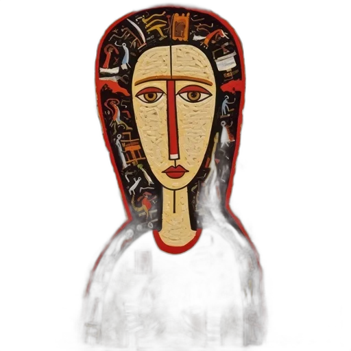 mask, face, jewelry, crown, concept art, cartoon, oil painting, fantasy art transparent PNG cut-out