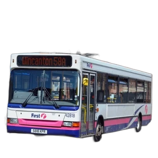 photorealistic, 3d render, concept art, pixel art, first, bus, parked, front transparent PNG cut-out