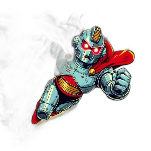 robot, comic book art, concept art, pixel art, 3d render, anthropomorphic, metallic, body transparent PNG cut-out