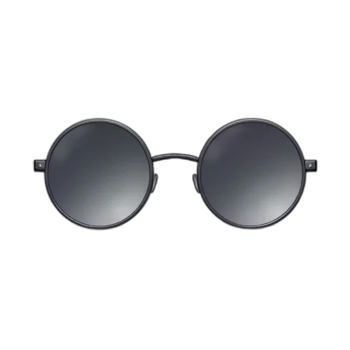 3d render, monochrome, stylized, illustration, pair, sunglasses, large, round transparent PNG cut-out