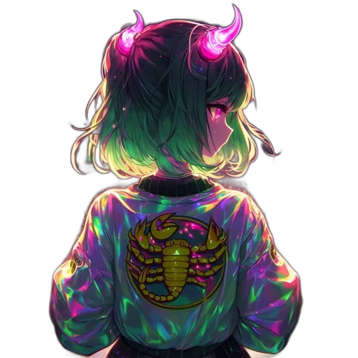 jacket, dragon, creature, dress, cyberpunk, vaporwave, pixel art, concept art transparent PNG cut-out