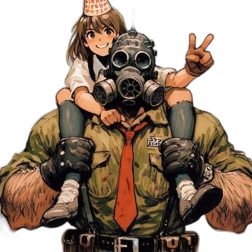 mask, jacket, weapon, concept art, comic book art, watercolor, cyberpunk, young transparent PNG cut-out