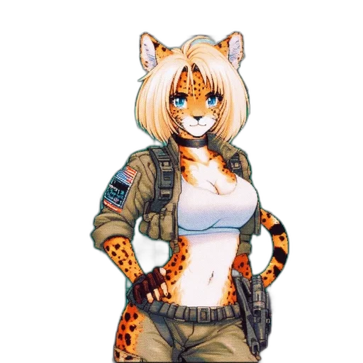 animal, jacket, staff, weapon, pixel art, concept art, anime, cartoon transparent PNG cut-out