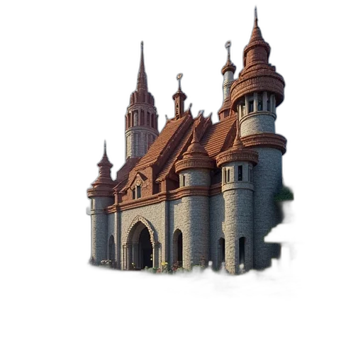 building, crown, hat, staff, 3d render, concept art, pixel art, photorealistic transparent PNG cut-out