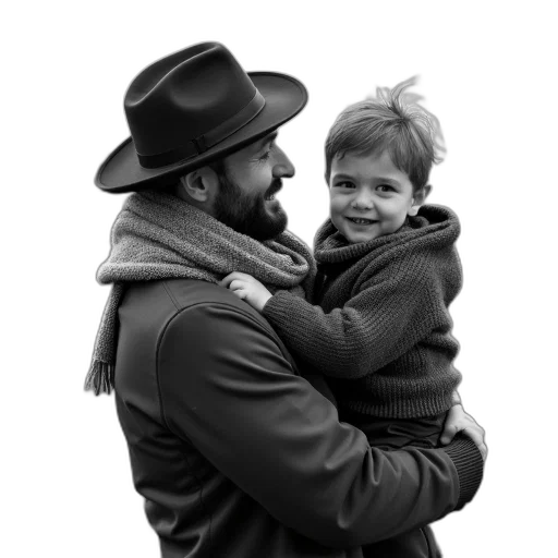 hat, jacket, face, photorealistic, black, white, photograph, man transparent PNG cut-out