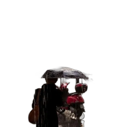 umbrella, robot, hat, jacket, concept art, 3d render, photorealistic, cyberpunk transparent PNG cut-out