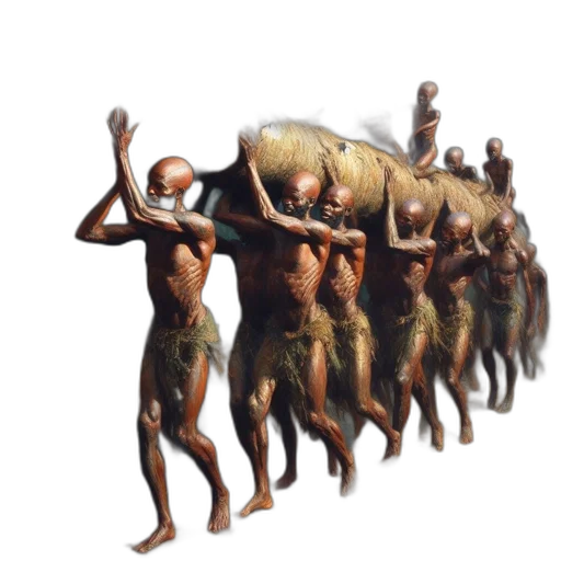 animal, concept art, 3d render, dense, forest, group, muscular, african transparent PNG cut-out