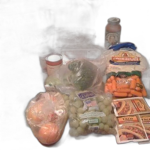 food, mask, variety, groceries, including, broccoli, carrots, grapes transparent PNG cut-out