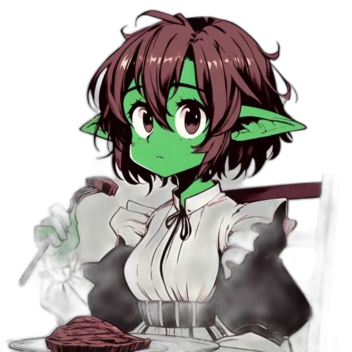 staff, food, creature, pixel art, concept art, fantasy art, anime, green transparent PNG cut-out