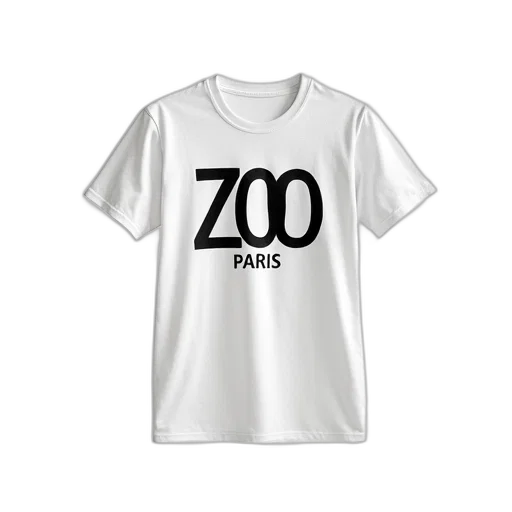 white, t-shirt, black, graphic, design, featuring, word, zoo transparent PNG cut-out