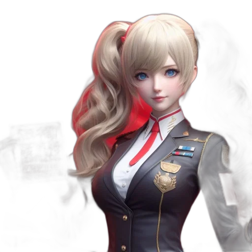 staff, jacket, concept art, fantasy art, anime, photorealistic, red, digitized transparent PNG cut-out