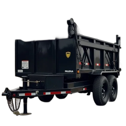 black, dump, trailer, sits transparent PNG cut-out