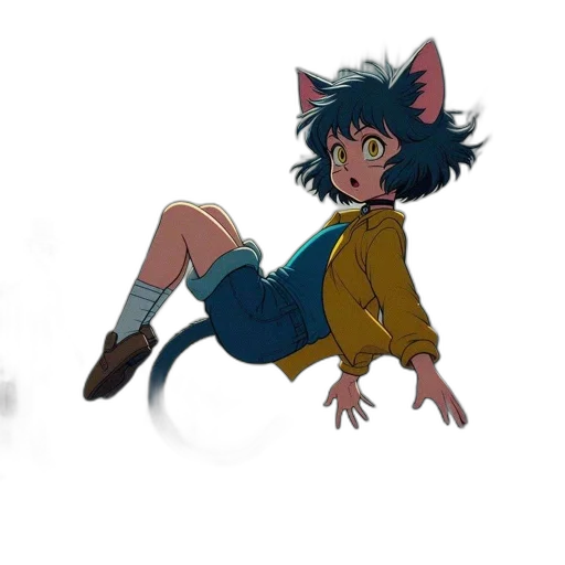creature, jacket, animal, concept art, watercolor, anime, fantasy art, neon lights transparent PNG cut-out
