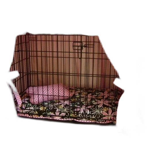 furniture, pink, polka, dot, dog, crate, matching, bed transparent PNG cut-out