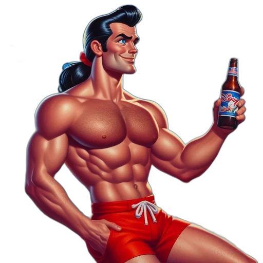 bottle, comic book art, cartoon, concept art, photorealistic, man, wearing, flag-themed transparent PNG cut-out