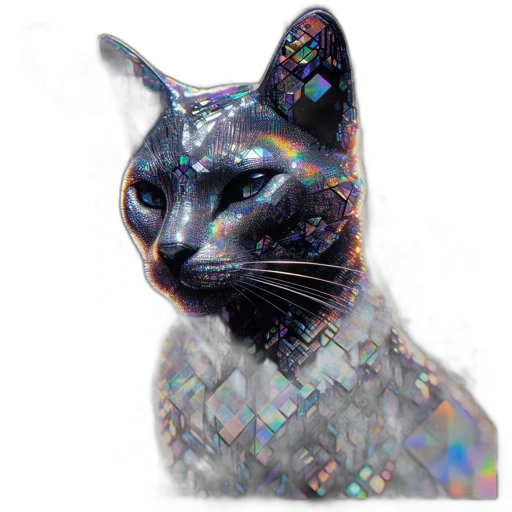 animal, mask, jewelry, robot, vaporwave, pixel art, 3d render, cyberpunk transparent PNG cut-out