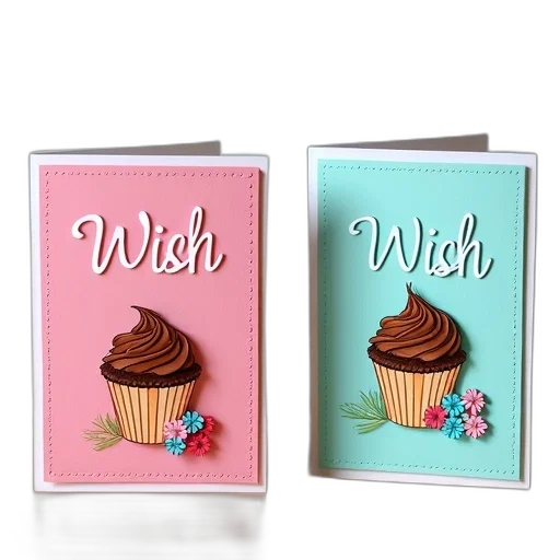 two, greeting, cards, displayed, side, wooden, surface, card transparent PNG cut-out