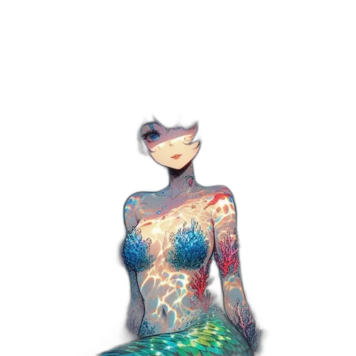 dress, robot, creature, mask, concept art, fantasy art, watercolor, 3d render transparent PNG cut-out