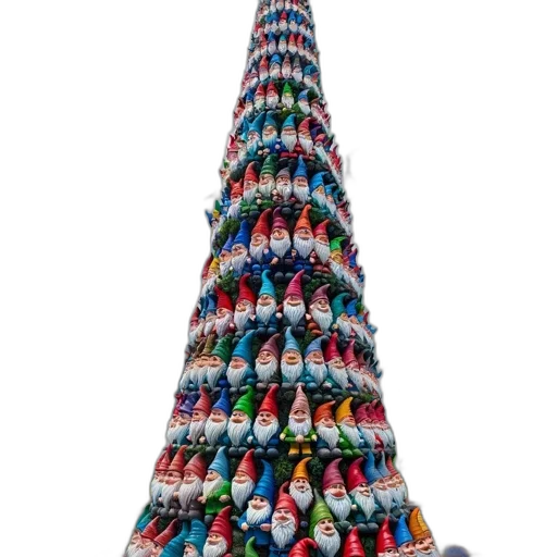 tree, dress, bottle, hat, 3d render, tall, structure, comprised transparent PNG cut-out