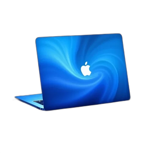 3d render, blue, flame, macbook transparent PNG cut-out
