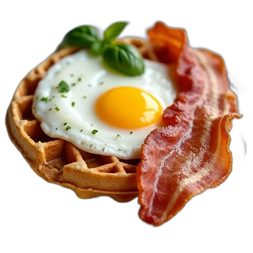 food, crown, hat, face, photorealistic, 3d render, plate, breakfast transparent PNG cut-out