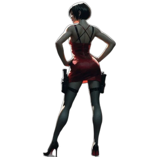 dress, weapon, staff, robot, concept art, cyberpunk, 3d render, pixel art transparent PNG cut-out