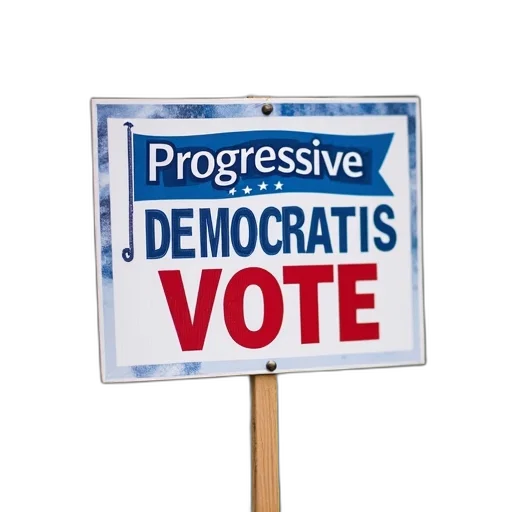 sign, reads, progressive, democrats transparent PNG cut-out