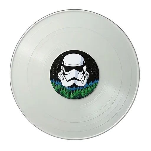 star, wars, themed, vinyl, record, black, cover, featuring transparent PNG cut-out