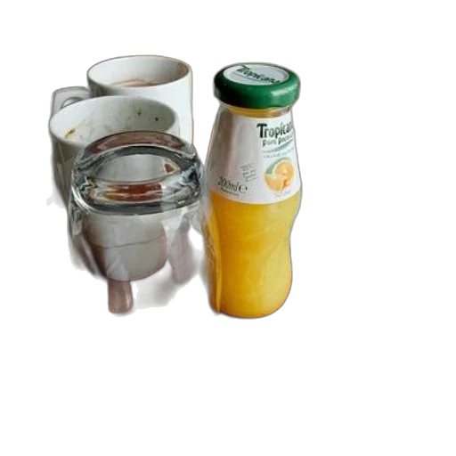 food, bottle, jewelry, 3d render, photorealistic, breakfast, tray, orange transparent PNG cut-out